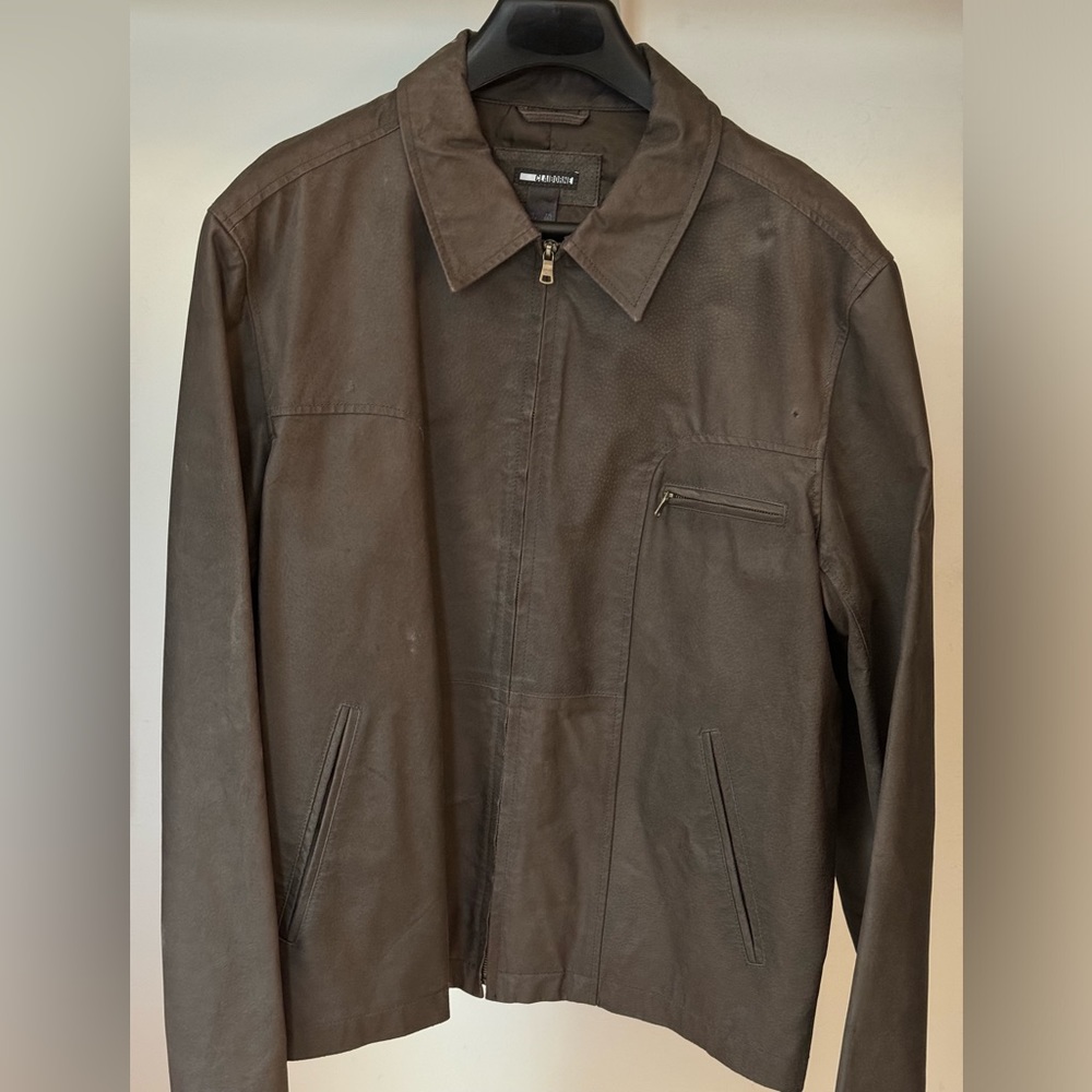 Brown leather jacket